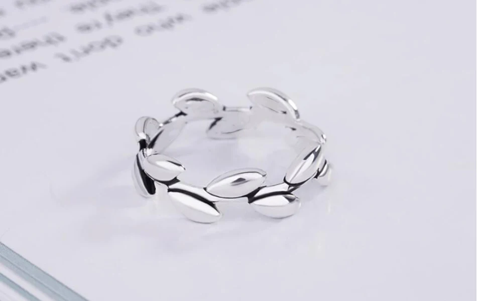 ORSA JEWELS чистое 925 пробы Серебряное кольцо с узором в виде листьев Регулируемый размер для женщин кольцо на день рождения вечерние ювелирные изделия подарок PSR57