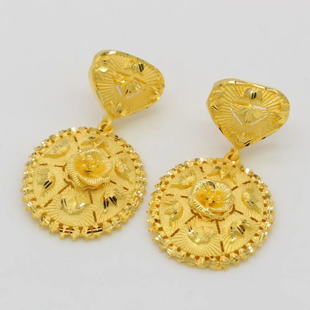 Adixyn модный набор украшений для женщин ожерелье и серьги золотого цвета/медные