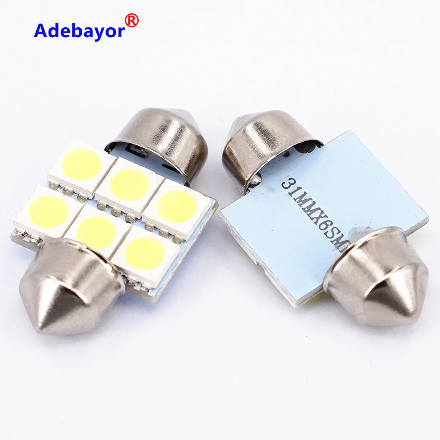 10 шт. 31 мм 5050 SMD светодиодный светодиодная гирлянда купольная автомобильная лампа