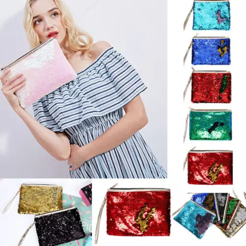 Модная женская сумка Органайзер с блестками для путешествий косметичка макияжа