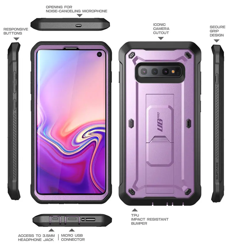Для samsung Galaxy S10 чехол 6,1 дюймов SUP чехол UB Pro полный корпус прочная подставка чехол Чехол без встроенной защиты экрана