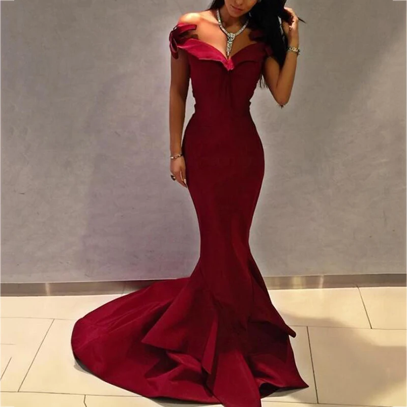 Сексуальное Милое платье подружки невесты бордовые вечерние платья для