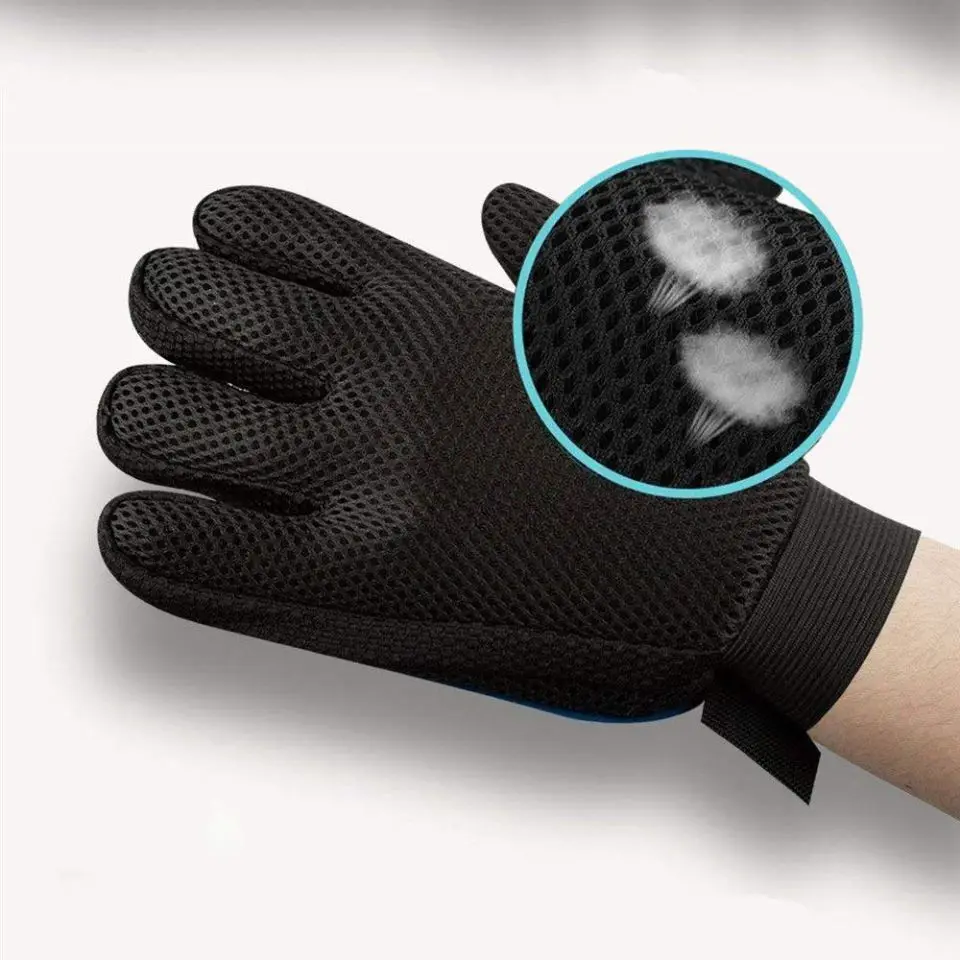 Pet Hair Grooming Gloves Brush Dog Cat Shedding Glove Mitt Efficient Deshedding Massaging Tool Dog/Cat/Horse Combs | Дом и сад