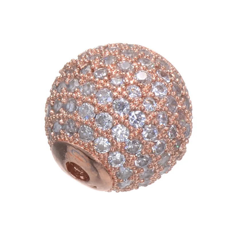 Латунные искусственные бусины 12 мм микрозакрепка кубический цирконий круглые 5