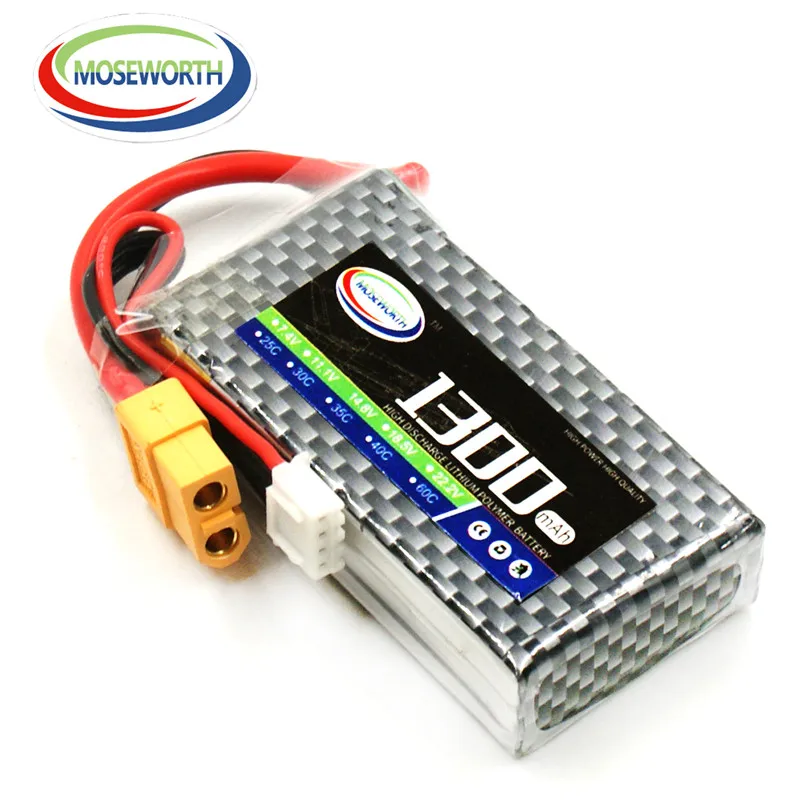 Комплект из 2 предметов 3S 11 1 V 1300 мА/ч 25C Lipo Батарея для р/у вертолет Квадрокоптер