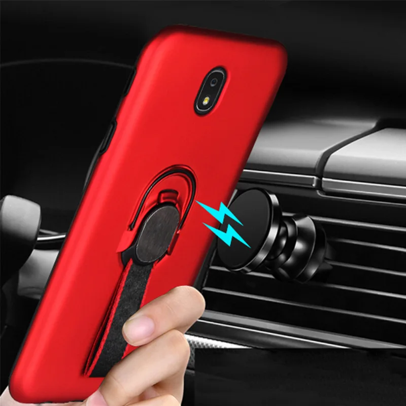 Чехол для Samsung Galaxy J5 2017 EU J530 силиконовый TPU PC Ring Ribbon Hoder Car Magneitc Чехлы крышки Fundas Capa