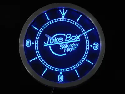 

nc0307 Juke Box Saturday Night Bar Pub Neon Light Signs LED Wall Clock