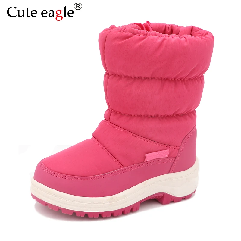

Cute Eagle Winter Girl's Nonslip Snow Boots Kids Mountaineering Skiing Warm Snowshoe School Outdoor Activities Eu Size 22-33