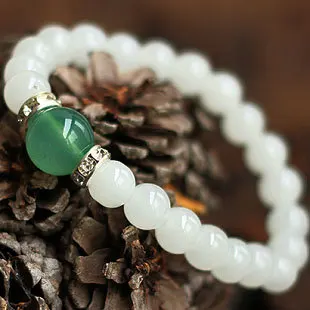 Женские браслеты из натурального белого халцедона летние ювелирные украшения