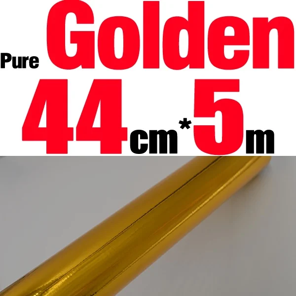 44cm 5m Pure Golden MNFT 1 рулон, жесткие приманки, меняющие цвет, наклейка, Голографическая клейкая пленка, вспышка, лента для изготовления приманки, материал для завязывания мушек - Цвет: 44cm 5m Pure Golden