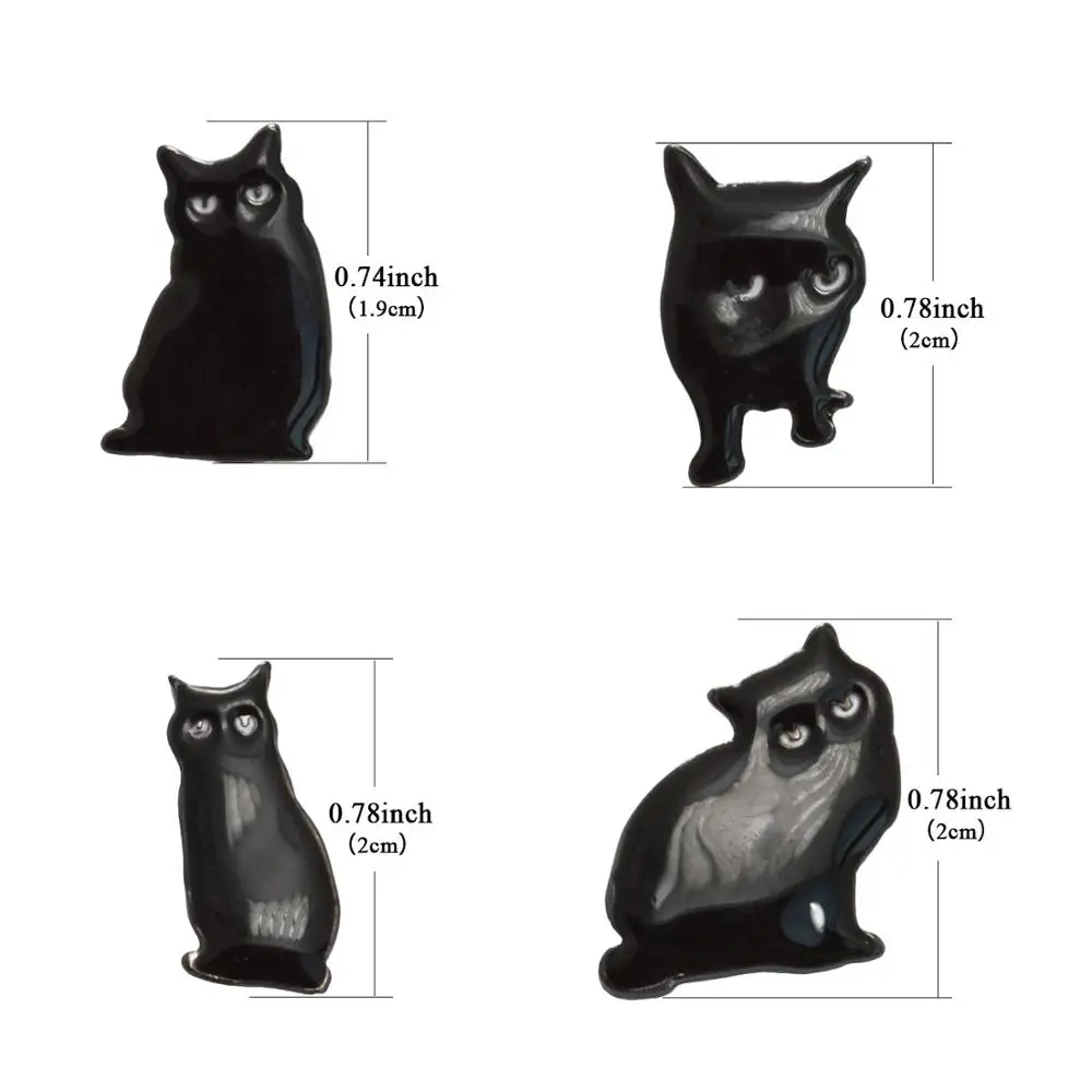 (4 шт./компл.) 2016 Новый дизайн сезона прекрасный черной эмалью эпоксидной Cat и броши