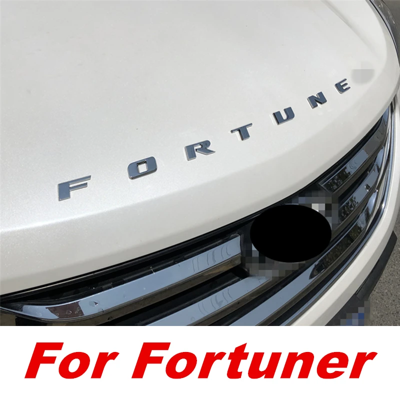 

DIY car 3D Wording for Fortuner Stainless Fixed Letters Hood Emblem Chrome Logo Badge Sticker VIP For Toyota Fortuner