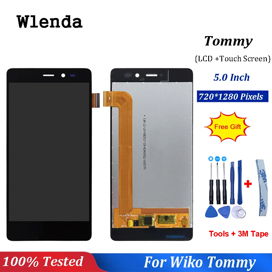 100% протестированный ЖК дисплей + сенсорный экран 5 0 дюйма для Wiko Tommy в сборе замены