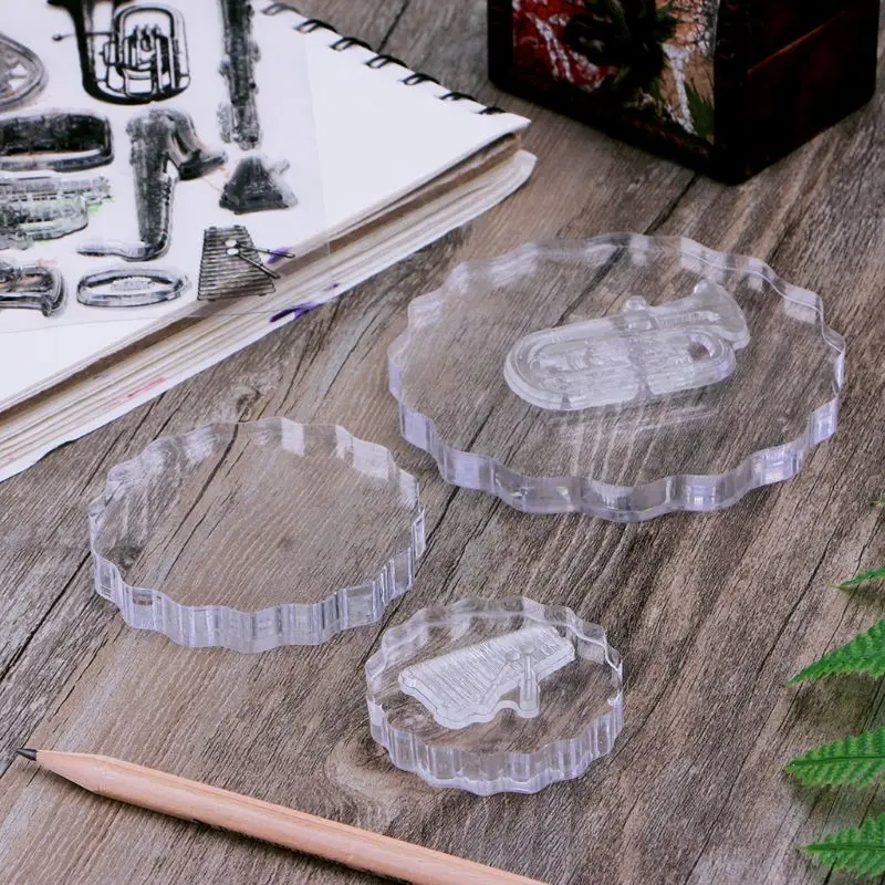 DIY прозрачный Печатный блок акриловые ручки блоки для Скрапбукинг фотоальбом
