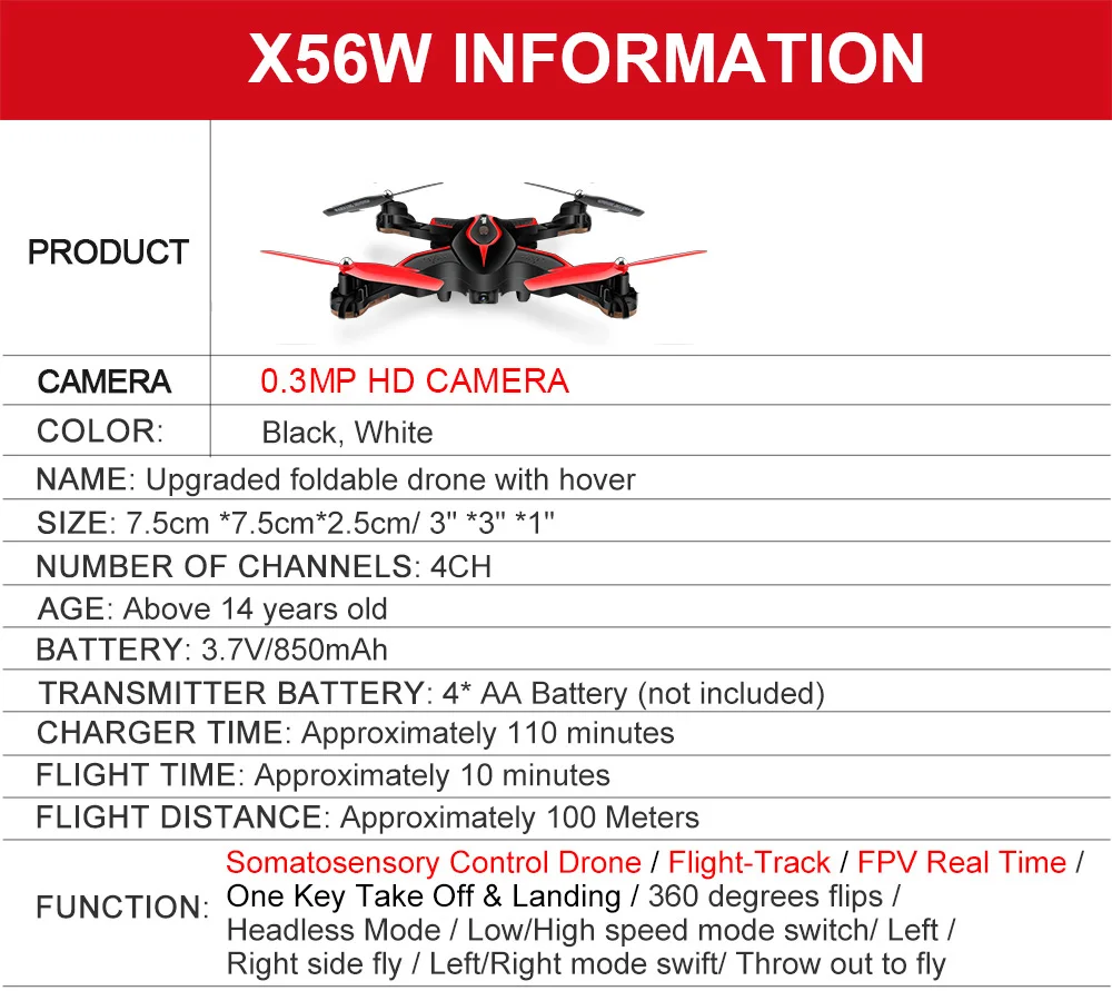 SYMA X56W Радиоуправляемый Дрон с камерой Wifi в режиме реального времени складной Квадрокоптер вертолет с ДУ дроны самолет безголовые игрушки для детей