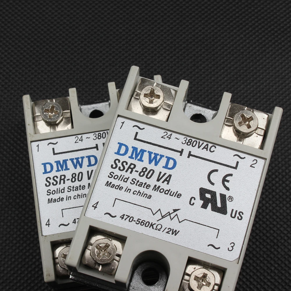 1 шт. твердотельное реле SSR-80VA 80A 500K ohm до 24-380V AC SSR 80VA твердотельного сопротивления