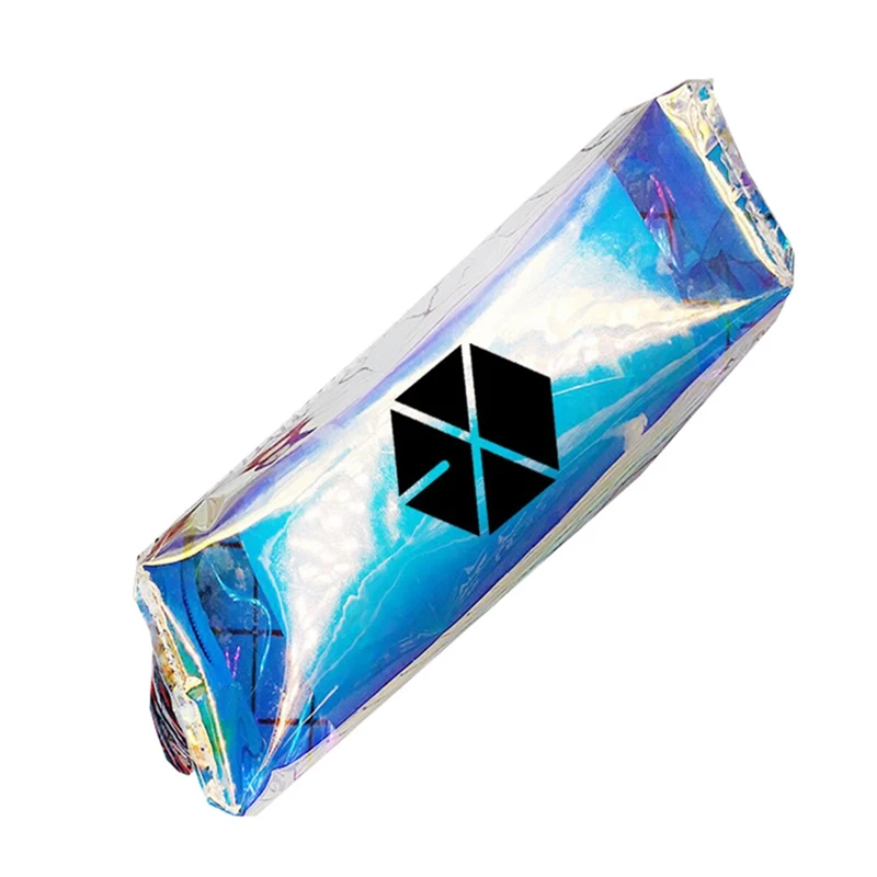 1 шт. K-pop EXO цветной лазерный чехол для карандашей ПВХ сумка для канцелярских принадлежностей Чехол для карандашей Милая коробка для карандашей