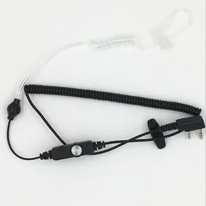 Новый 2-контактный чехол с регулировкой громкости, воздушная Акустическая трубка, наушник PPT для радио, рации, гарнитуры, микрофона для Baofeng uv-5r