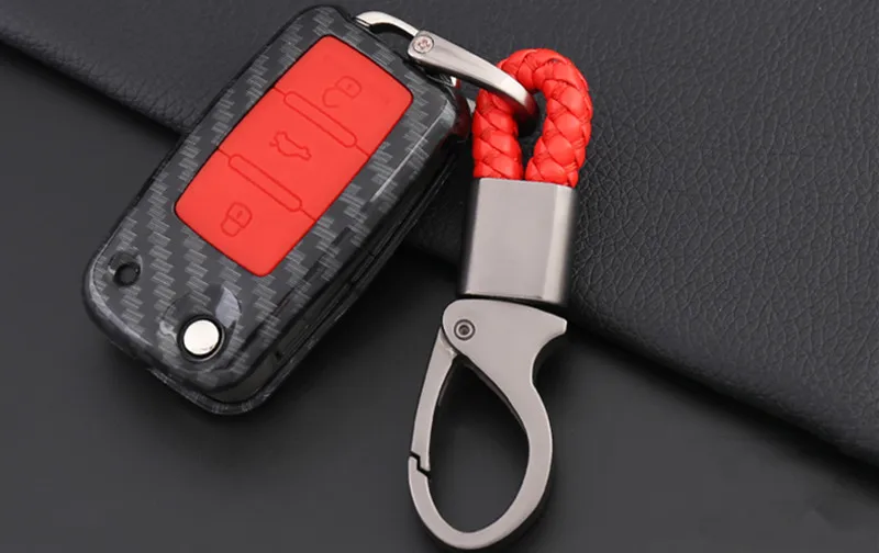 carbon fiber Key Cover Case Shell for VW VOLKSWAGEN SEAT SKODA Remote key ring | Автомобили и мотоциклы
