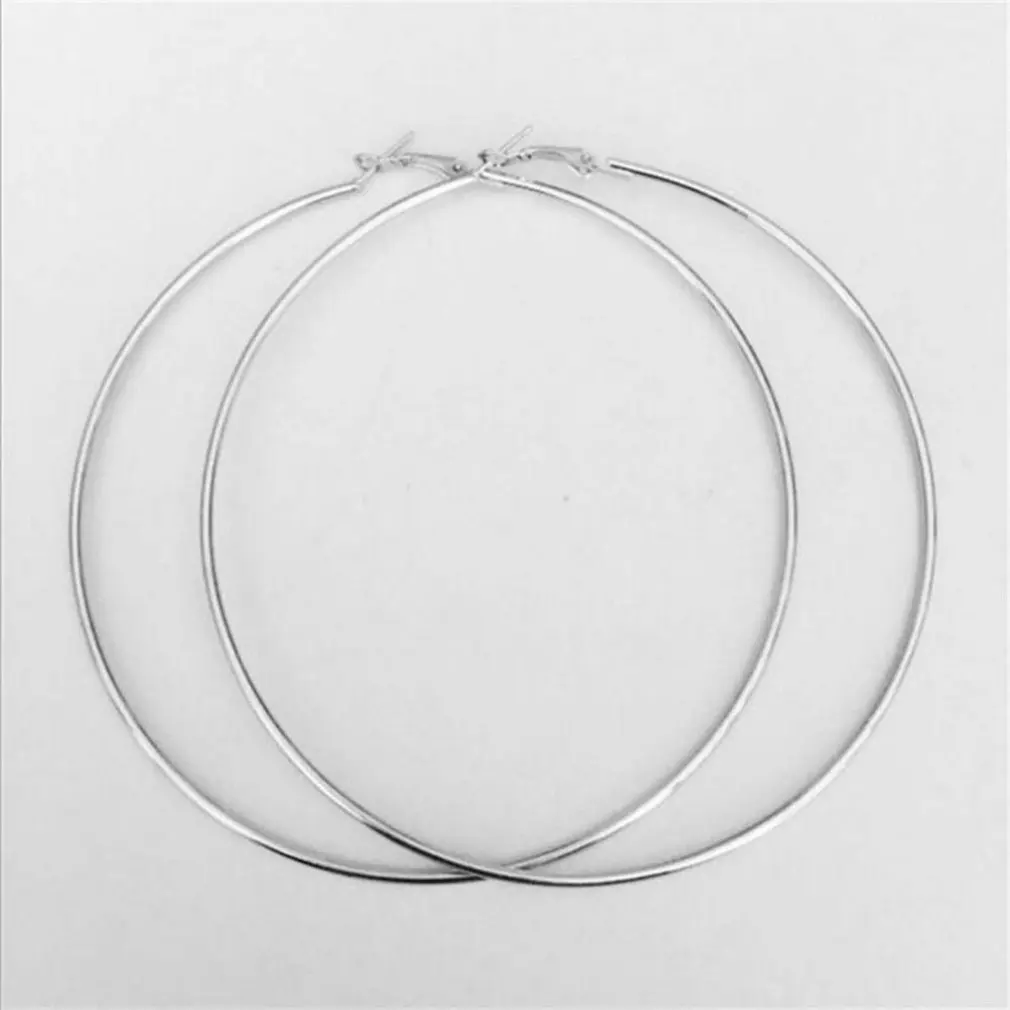 Большие Круглые Гладкие большие кольца 10 см модные женские круглые