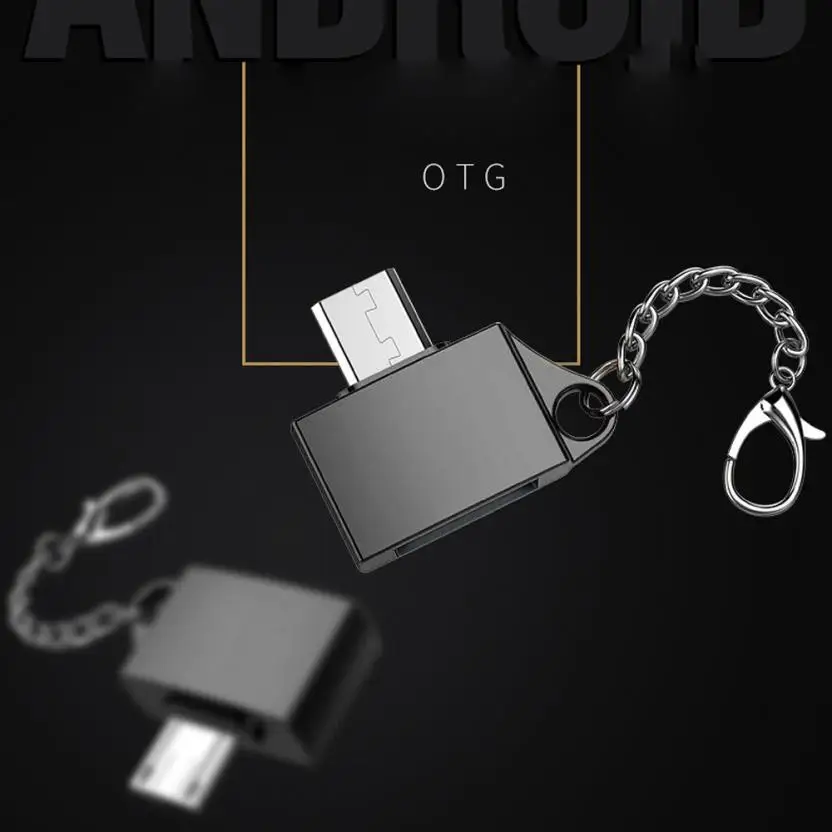 Металлический Micro USB папа к 2 0 Женский Адаптер конвертера OTG с брелоком Аксессуары