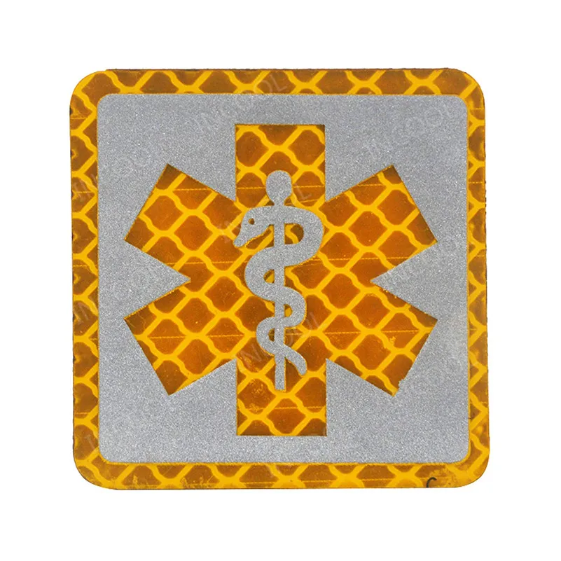 Reflective Medic Red Cross EMT Star of Life Embroidery Patch Military Morale Patches Tactical Emblem Applique Embroidered Badges - Color: 3