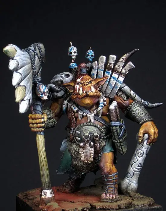 Неокрашенный набор 1/24 75 мм топор Orc leader старинная фигурка исторических фигурок из