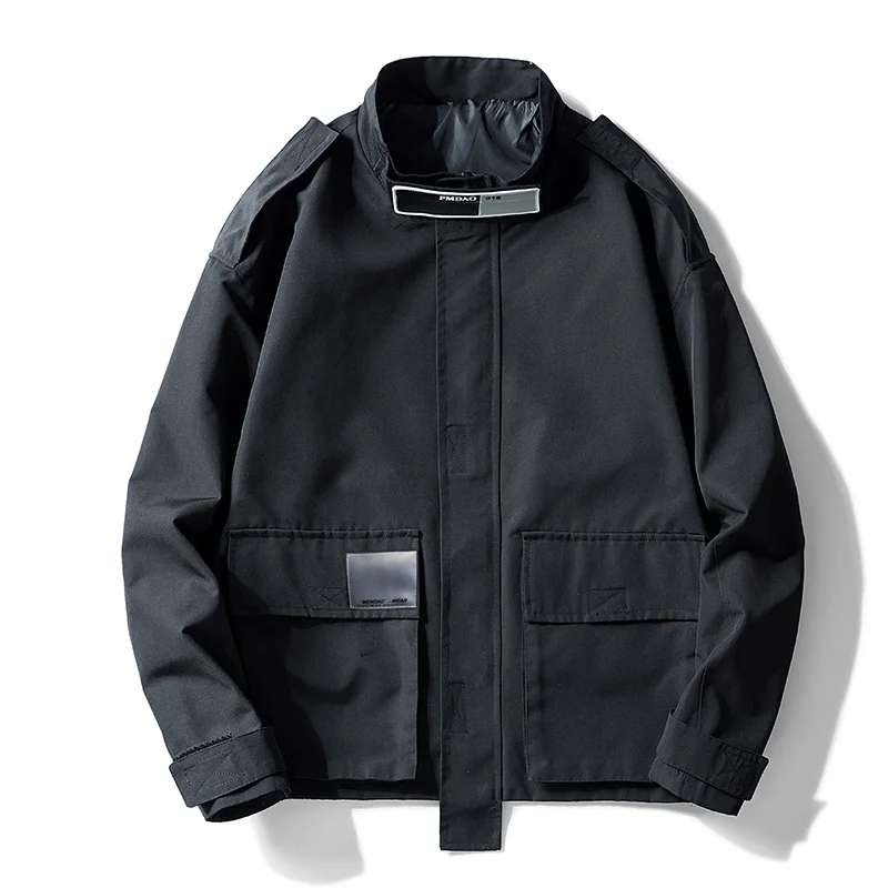 9007 Black Новинка весны, мужская куртка, модная, с буквенным принтом, в стиле хип-хоп, уличная одежда, куртка, Мужская ветровка, куртка с капюшоном, пальто 9005 - Цвет: 9007 Black