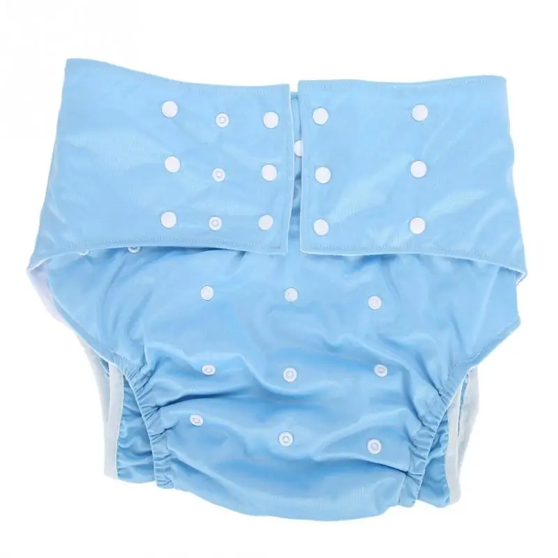 Light Blue Моющийся взрослый Карманный подгузник Регулируемый многоразовый подгузник тканевый подгузник для взрослых брюки для пожилых людей недержание нижнее белье - Цвет: Light Blue