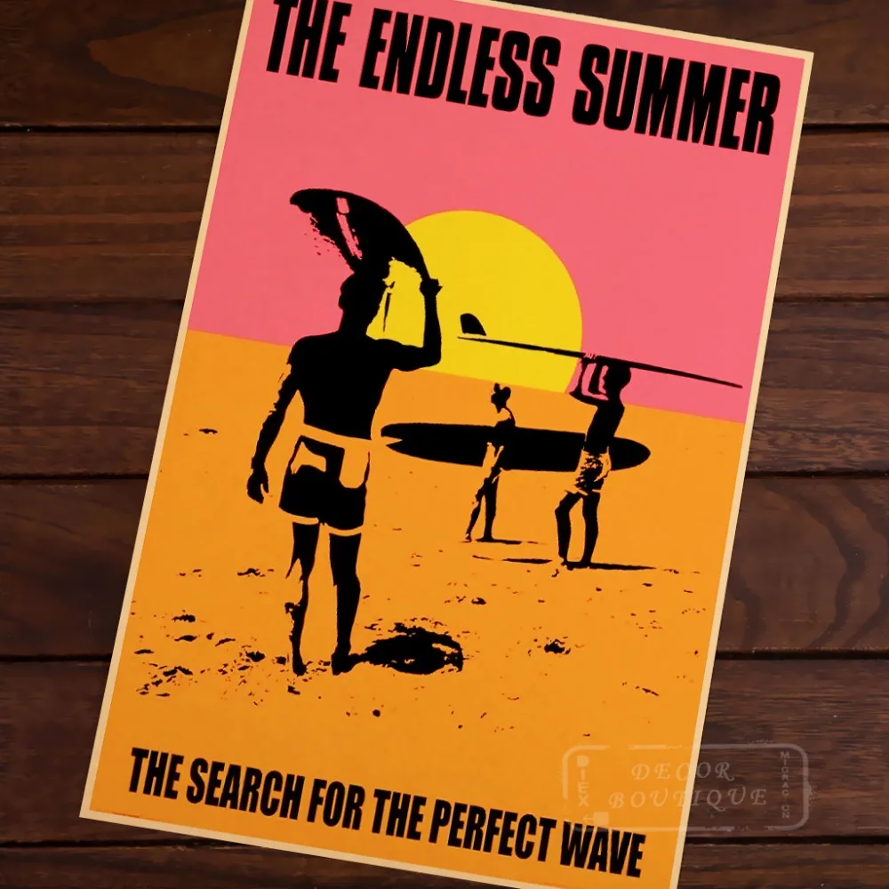 Бесконечное лето для моря идеальная волна серфинга Спорт Путешествия Винтаж