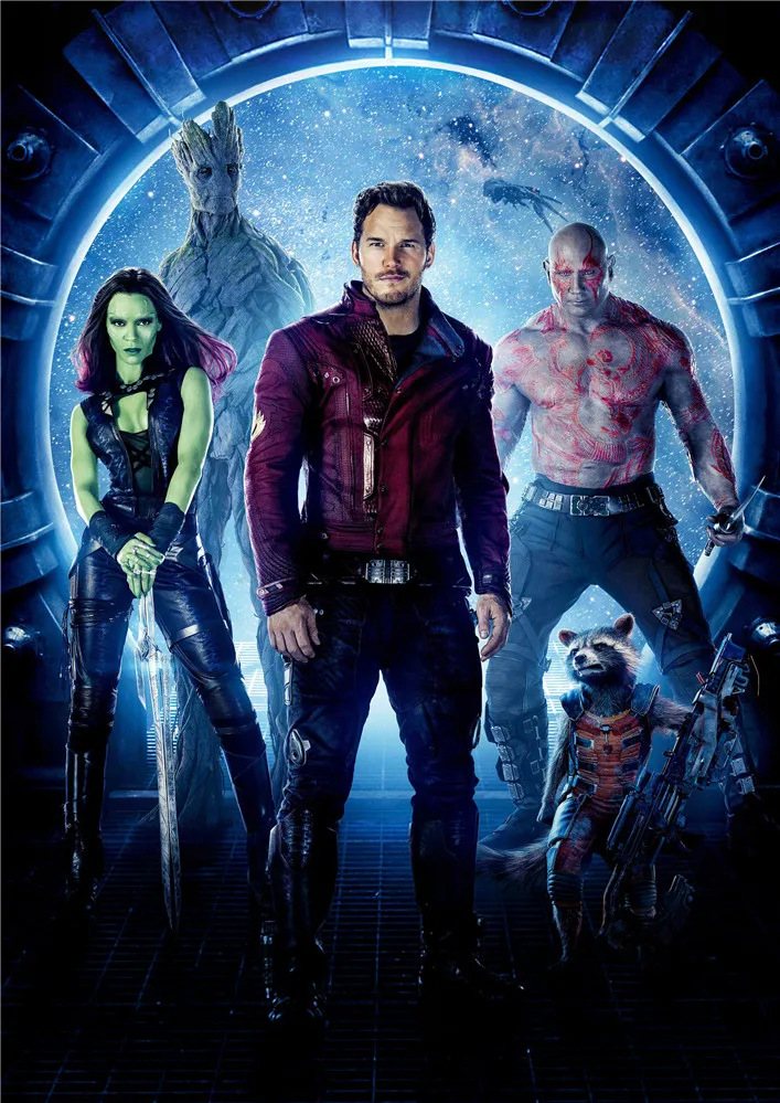Серебристый Guardians of the Galaxy Posters Vivid Color White Coated Paper Prints Home Decoration free shipping - Цвет: Серебристый