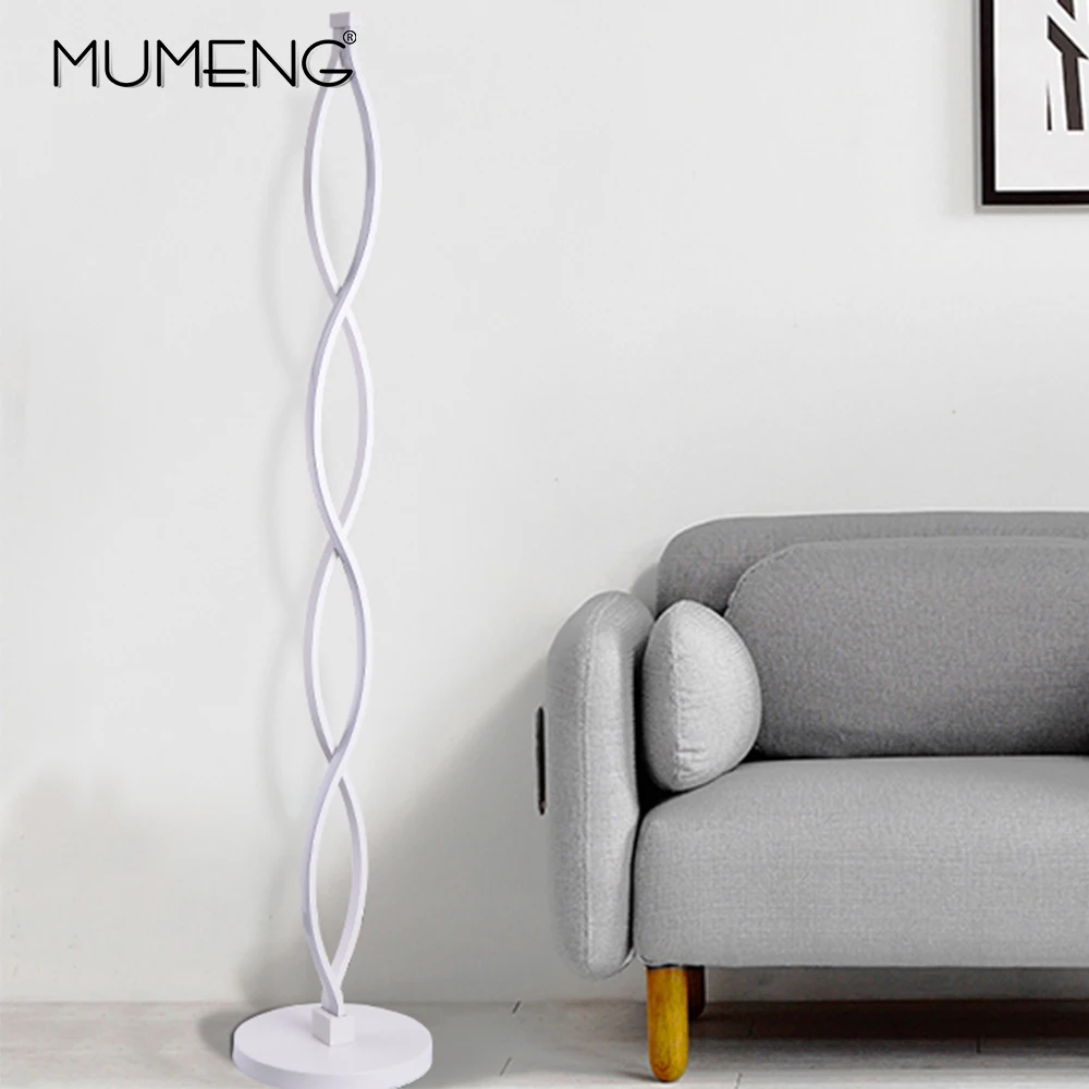 Современная креативная белая двойная волна Напольная Лампа AC 100 240 В затемненная