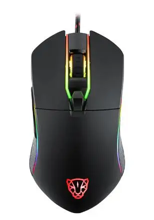 Motospeed V30 профессиональная игровая мышь USB Проводная оптическая мышь Регулируемое разрешение 3500 dpi RGB светодиодный подсветка для PC Gamer - Цвет: black