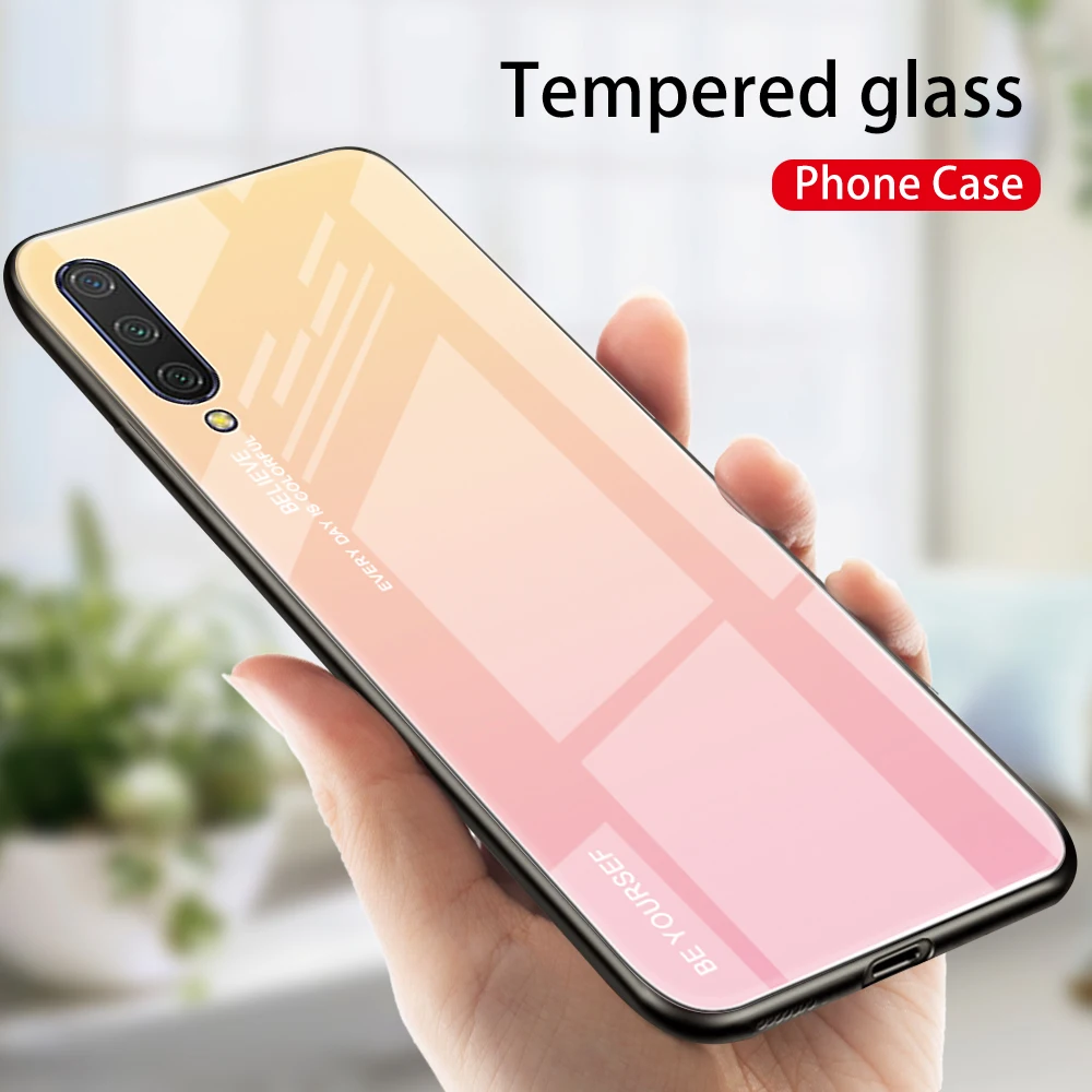 Chyi стеклянный чехол для xiaomi mi a3 cc9e a2 a1 lite, роскошный стеклянный чехол на заднюю панель с мягким краем, чехол для redmi k20pro 6a 7a