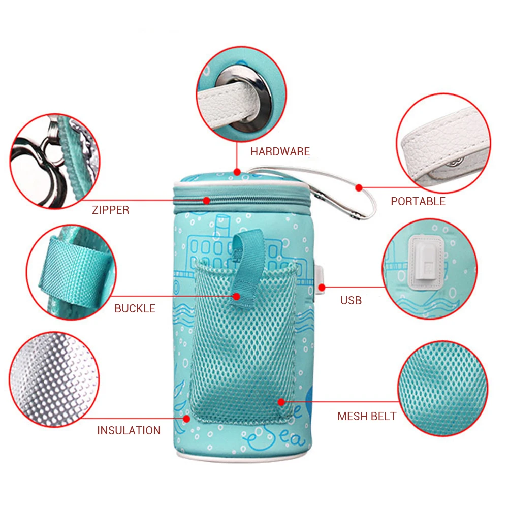 Сумка для подогрева детских бутылочек Портативная USB-зарядка Детская Бутылочка