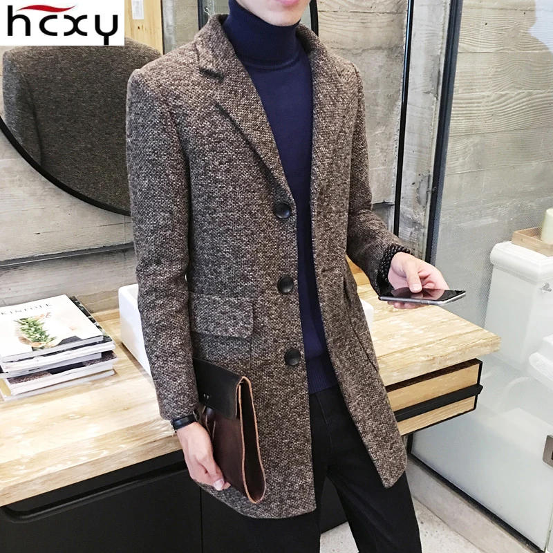 HCXY 2018 зимняя мужская куртка пальто длинный секционный модный тренчкот Jaqueta