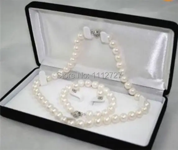 Jewelry Sets 6-7MM White real natural Pearl Necklace Bracelet Earring Beads Fashion Jewelry Making Natural Stone Wholesale Price