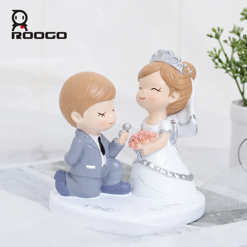 Roogo милые свадебные аксессуары для украшения дома статуэтка жениха и невесты из