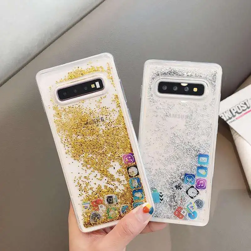 Для Samsung galaxy S10 Plus чехол динамический жидкий Блестящий силиконовый &quotпесок&quot TPU