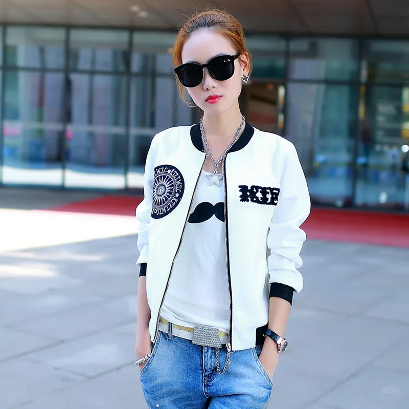 PADAUNGY Hot Women Basic Coats Casual Bomber Jackets Long Sleeve Outerwear Print Ladies Jaqueta Feminina Coat Chaquetas | Женская одежда