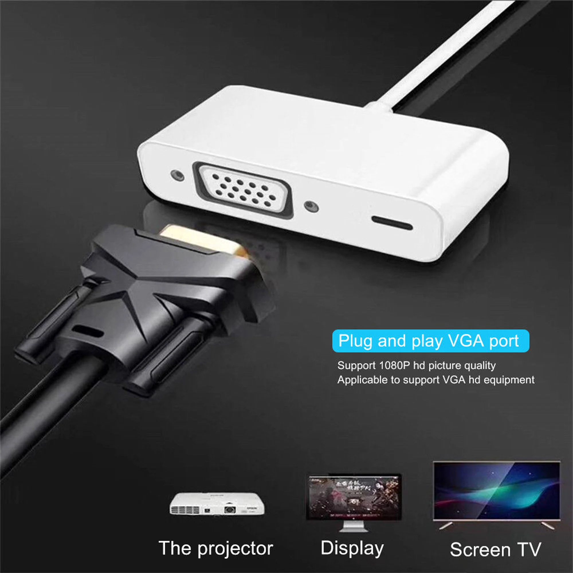 Горячая продажа конвертер для Lightning HDMI vga разъем аудио кабель переходник