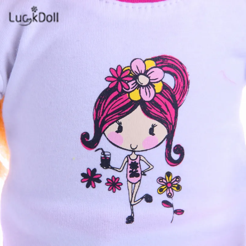 LUCKDOLL модные новые летние Повседневное милых пижам для 43 см для ухода за ребенком для мам куклы или 18-дюймовые куклы аксессуары лучший подарок