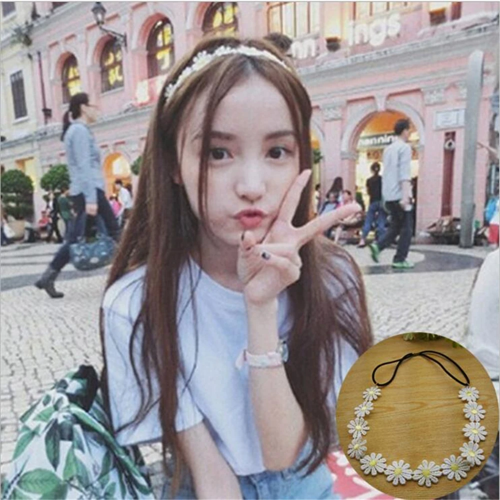 Женские аксессуары для волос девочек повязка на голову в виде ромашек Цветочная