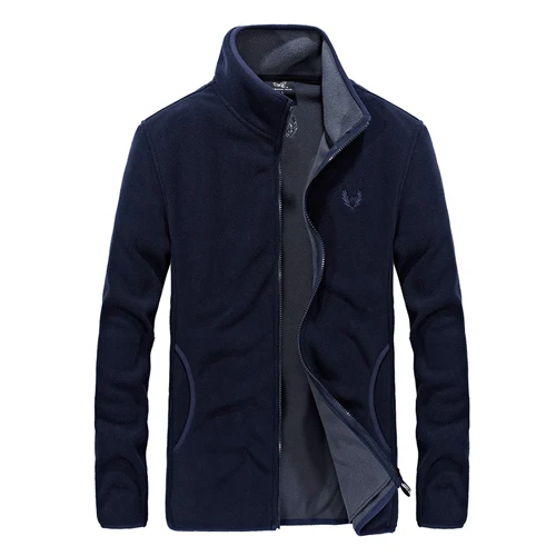 dark blue Новинка, мужские мягкие флисовые пальто, толстовки, толстовка, Мужская ветровка, куртки в стиле хип-хоп, спортивная одежда, спортивные костюмы, 7XL, 8XL Размер - Цвет: dark blue