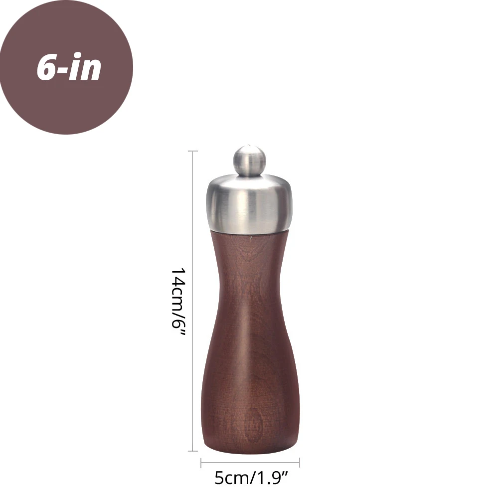 Coffee 6 inch Лучшая деревянная мельница для перца-прецизионные Винтовые Канавки-свежеизмельчающий перец, травы и специи - Цвет: Coffee 6 inch