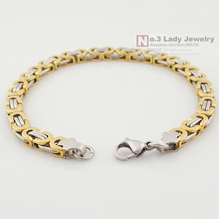 Браслет из нержавеющей стали 6 мм 22 см крутые мужские ювелирные изделия плоский