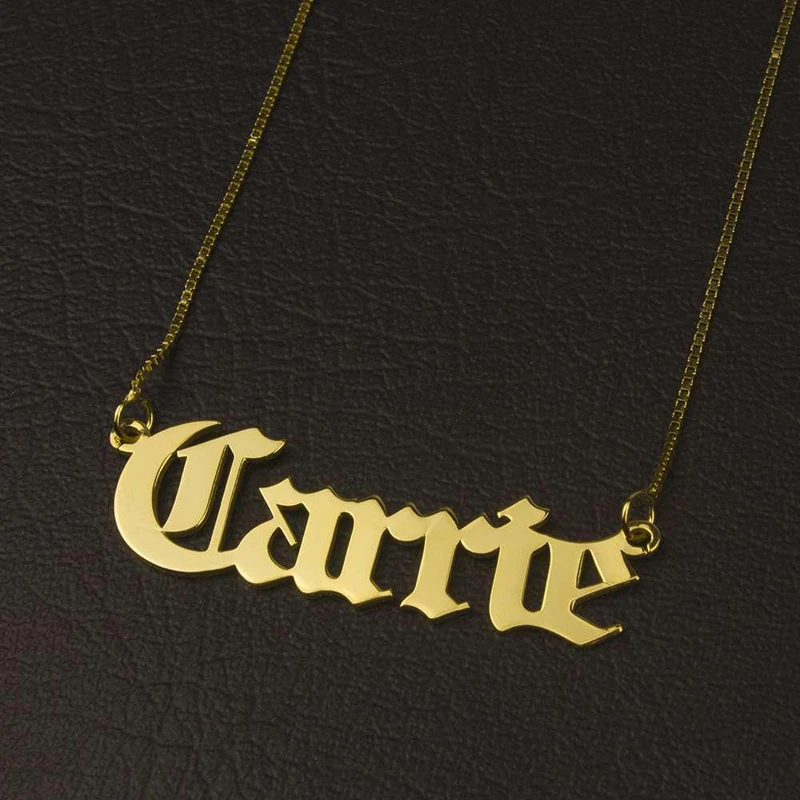 Цепочка в коробке на заказ старинное английское имя кулон ожерелье