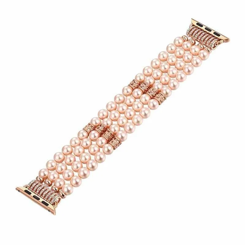 Pearl pink FOHUAS Highquality Natural Gray agate band for Apple watch Replacement wrist women's fashion Wrist Strap With Adapters 38MM 42MM - Цвет ремешка: Pearl pink