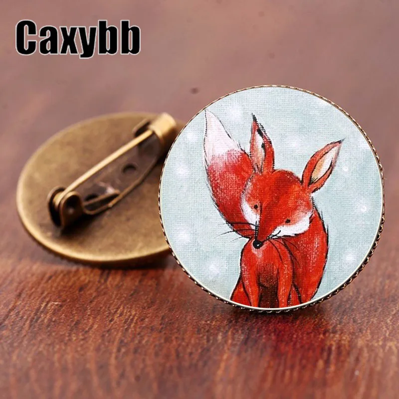 Gaxybb винтажное ювелирное изделие высокого качества galss купольная брошь в стиле аниме Броши с лисой для женщин Фабрика быстрая подарок