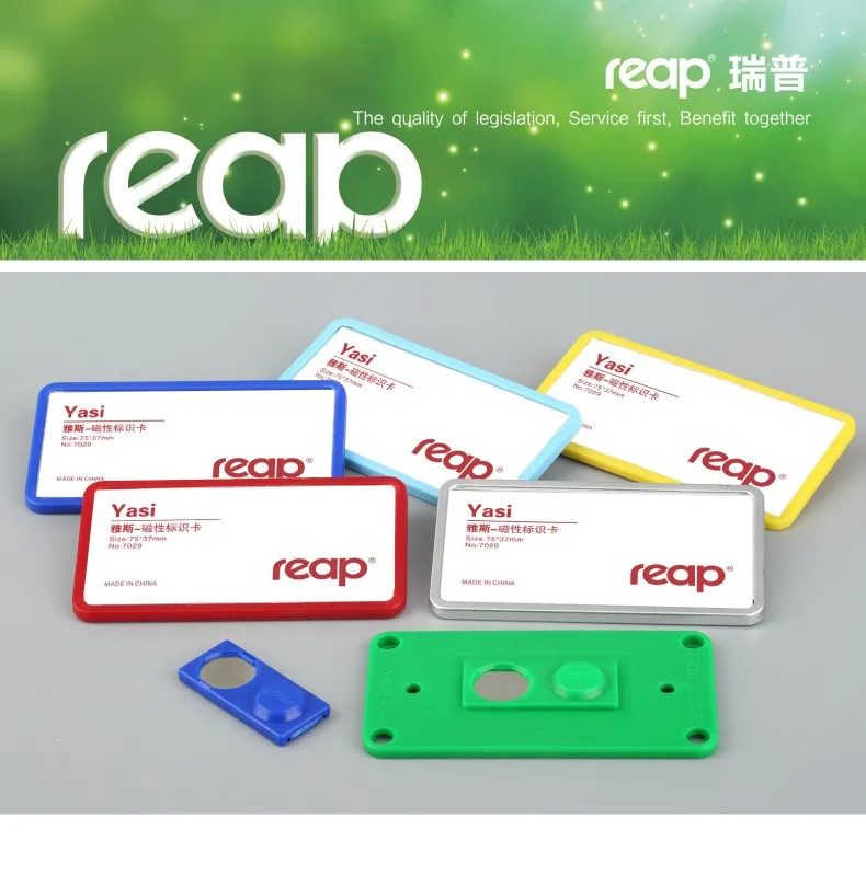 10 шт./1 лот Reap7029 75*37 мм ABS магнитное название значок Тега Держатель магнитные значки футляры для идентификационных карт Рабочая карта работника